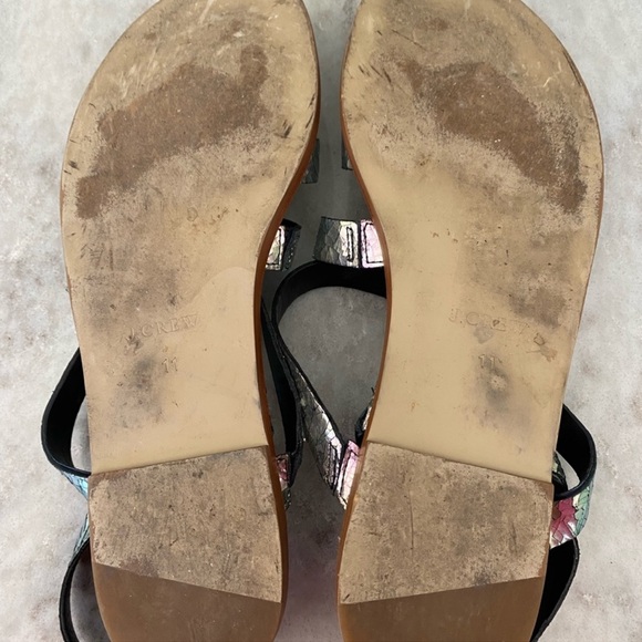 J. Crew Isla Gold Strappy Slide Sandal Sz 11 - Picture 3 of 3